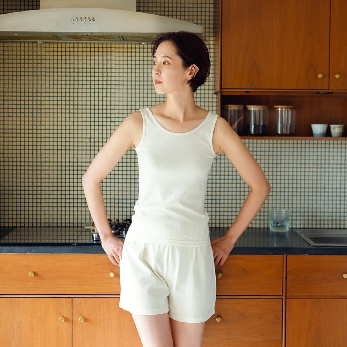 フードテキスタイル タンクトップ